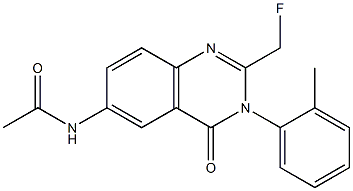 6-Acetylamino-2-fluoromethyl-3-(o-tolyl)-4(3H)-quinazolinone 结构式