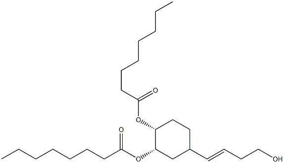 (E)-4-[(3S,4R)-3,4-ビス(オクタノイルオキシ)シクロヘキシル]-3-ブテン-1-オール 化学構造式