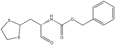 (2S)-2-ベンジルオキシカルボニルアミノ-3-(1,3-ジチオラン-2-イル)プロパナール 化学構造式