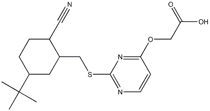 [2-tert-Butyl-5-cyano-6-cyclohexylmethylthio-4-pyrimidinyloxy]acetic acid Structure