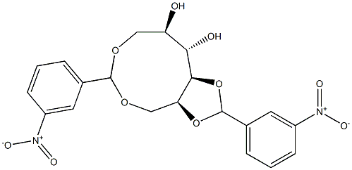 1-O,6-O:4-O,5-O-Bis(3-nitrobenzylidene)-L-glucitol Struktur