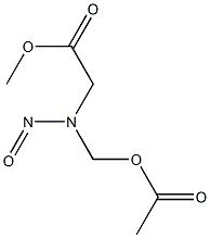 N-(アセチルオキシメチル)-N-ニトロソグリシンメチル 化学構造式