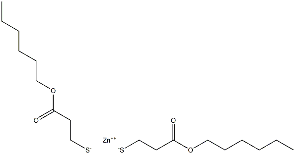 Zinc bis[2-(hexyloxycarbonyl)ethanethiolate] Structure