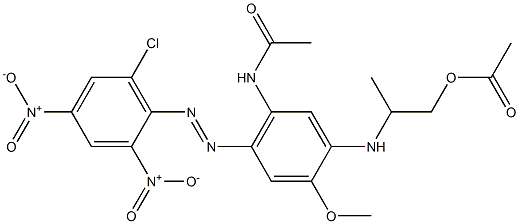 Acetic acid 2-[[5-acetylamino-4-(6-chloro-2,4-dinitrophenyl)azo-2-methoxyphenyl]amino]propyl ester