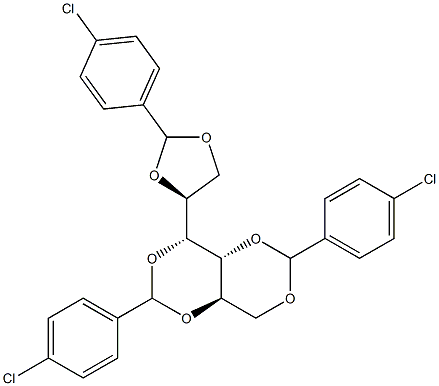 1-O,2-O:3-O,5-O:4-O,6-O-Tris(4-chlorobenzylidene)-D-glucitol 结构式