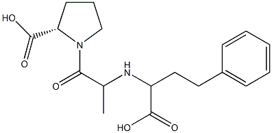 1-[2-(1-Carboxy-3-phenylpropylamino)propanoyl]-L-proline 结构式