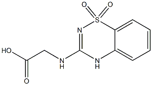 3-[(カルボキシメチル)アミノ]-4H-1,2,4-ベンゾチアジアジン1,1-ジオキシド 化学構造式