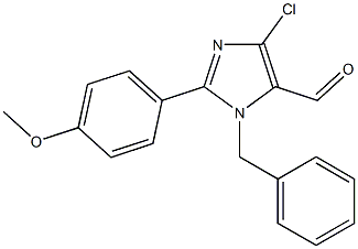 1-ベンジル-4-クロロ-2-(4-メトキシフェニル)-1H-イミダゾール-5-カルボアルデヒド 化学構造式