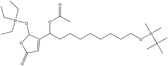 Acetic acid 1-[[2,5-dihydro-5-oxo-2-(triethylsiloxy)furan]-3-yl]-9-(tert-butyldimethylsiloxy)nonyl ester Struktur