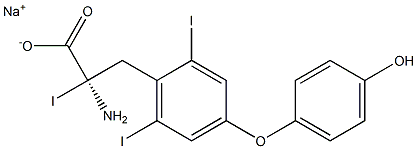 (R)-2-Amino-3-[4-(4-hydroxyphenoxy)-2,6-diiodophenyl]-2-iodopropanoic acid sodium salt Struktur