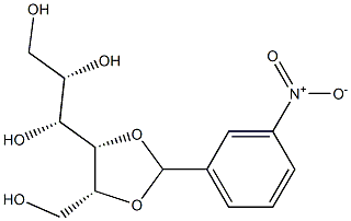 4-O,5-O-(3-Nitrobenzylidene)-D-glucitol Struktur