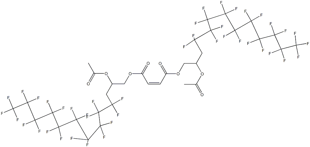 Maleic acid bis(2-acetyloxy-4,4,5,5,6,6,7,7,8,8,9,9,10,10,11,11,12,12,13,13,13-henicosafluorotridecyl) ester Struktur