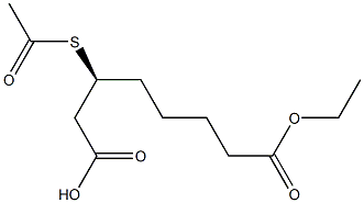 [S,(-)]-3-(Acetylthio)octanedioic acid hydrogen 8-ethyl ester Structure