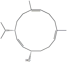 (1S,2Z,4S,7E,11E)-4-Isopropyl-7,11-dimethyl-2,7,11-cyclotetradecatrien-1-ol Struktur