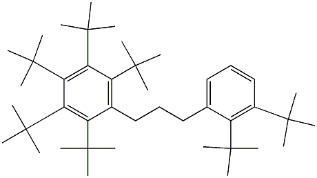 1-(Penta-tert-butylphenyl)-3-(2,3-di-tert-butylphenyl)propane Struktur