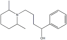 4-(2,6-ジメチル-1-ピペリジニル)-1-フェニル-1-ブタノール 化学構造式