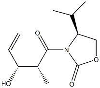 (4S)-4-Isopropyl-3-[(2R,3R)-3-hydroxy-2-methyl-4-pentenoyl]oxazolidin-2-one Structure