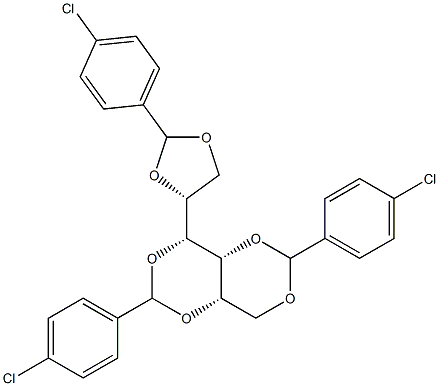 1-O,3-O:2-O,4-O:5-O,6-O-Tris(4-chlorobenzylidene)-D-glucitol Structure