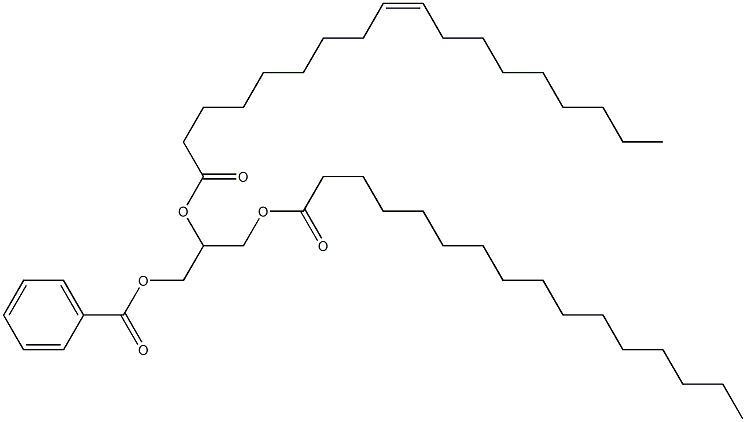 Glycerin 1-palmitate 2-oleate 3-benzoate Struktur