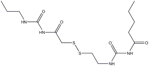 1-Pentanoyl-3-[2-[[(3-propylureido)carbonylmethyl]dithio]ethyl]urea Structure