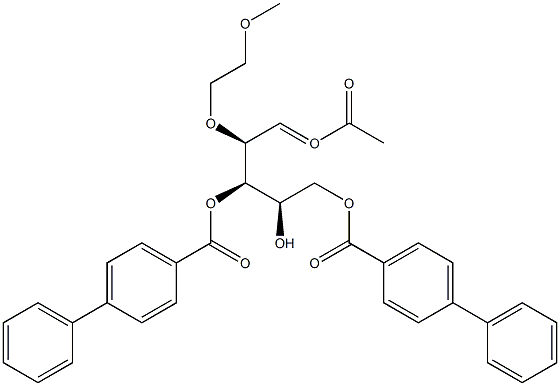 1-O-Acetyl-2-O-(2-methoxyethyl)-3,5-di-O-(4-phenylbenzoyl)-D-ribose Struktur