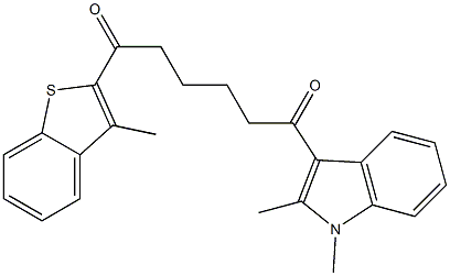 1-(1,2-DIMETHYL-1H-INDOL-3-YL)-6-(3-METHYL-BENZO[B]THIOPHEN-2-YL)-HEXANE-1,6-DIONE,,结构式