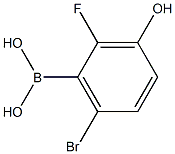 2-Fluoro-3-hydroxy-6-bromophenylboronic acid 化学構造式