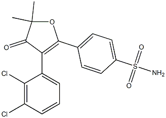 4-(3-(2,3-dichlorophenyl)-5,5-dimethyl-4-oxo-4,5-dihydrofuran-2-yl)benzenesulfonamide Structure