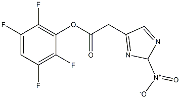 2,3,5,6-tetrafluorophenyl 2-(2-nitro-2H-imidazol-4-yl)acetate Struktur