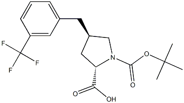 反式-N-BOC-4-[3-(三氟甲基)苄基]-L-脯氨酸,,结构式