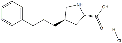 反式-4-(3-苯基-正丙基)-L-脯氨酸盐酸盐 结构式