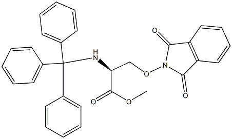 (S)-Methyl 3-((1,3-dioxoisoindolin-2-yl)oxy)-2-(tritylaMino)propanoate,,结构式