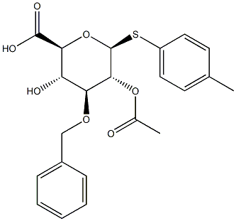 4-Methylphenyl 2-O-acetyl-3-O-benzyl-b-D-thioglucuronide Struktur