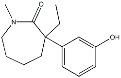 3-乙基-六氢-3-(3-羟基苯基)-1-甲基-2H-氮杂卓-酮, , 结构式