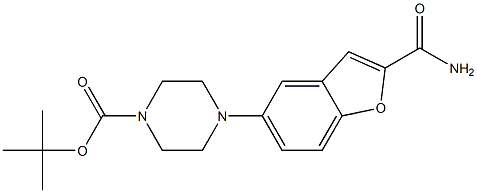 5-(4-叔丁氧羰基-哌嗪-1-基-)苯并呋喃-2-甲酰胺,,结构式