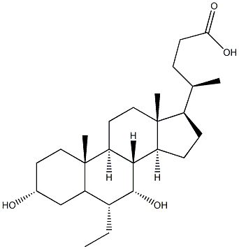 6A-乙基鹅去氧胆酸,,结构式