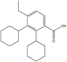 Ethyldicyclohexylbenzoic acid Struktur