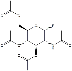 2-Acetamido-3,4,6-tri-O-acetyl-2-deoxy-a-D-glucopyranosyl fluoride 化学構造式