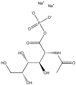 N-乙酰基-D-半乳糖胺-1-磷酸二钠盐, , 结构式