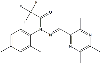 (E)-N-(2,4-dimethylphenyl)-2,2,2-trifluoro-N'-((3,5,6-trimethylpyrazin-2-yl)methylene)acetohydrazide