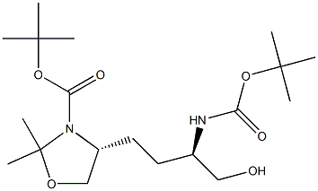 (R)-4-[(R)-3-BOC-2,2-二甲基-4-噁唑烷基]-2-(BOC-氨基)-1-丁醇, , 结构式