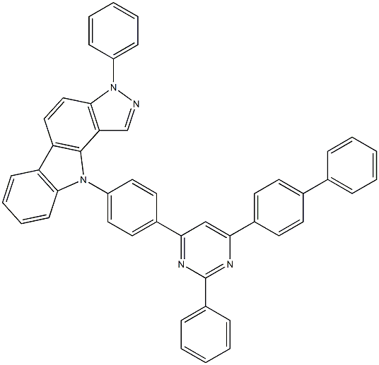 10-[4-(6-Biphenyl-4-yl-2-phenyl-pyrimidin-4-yl)-phenyl]-3-phenyl-3,10-dihydro-2,3,10-triaza-cyclopenta[a]fluorene Structure