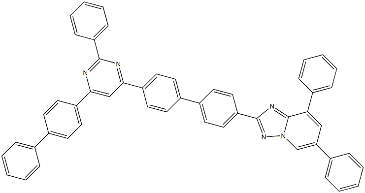 2-(4'-(6-([1,1'-biphenyl]-4-yl)-2-phenylpyrimidin-4-yl)-[1,1'-biphenyl]-4-yl)-6,8-diphenyl-[1,2,4]triazolo[1,5-a]pyridine Struktur