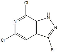 3-BROMO-5,7-DICHLORO-1H-PYRAZOLO[3,4-C]PYRIDINE 结构式