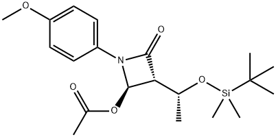 (3R,4R)-4-(Acetyloxy)-3-[(1R)-1-[[(1,1-dimethylethyl)dimethylsilyl]oxy]ethyl]-1-(4-methoxyphenyl)-2-azetidinone Struktur
