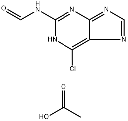 N-(6-Chloro-9H-purin-2-yl)-formamide Acetate 化学構造式