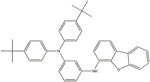 N1,N1-双(4-(叔丁基)苯基)-N3-(二苯并[B,D]呋喃-4-基)苯-1,3-二胺, , 结构式