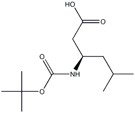 (R)-3-叔丁氧基羰基氨基-5-甲基己酸,,结构式