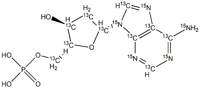 2'-Deoxyadenosine 5'-monophosphate-13C1015N5 Struktur