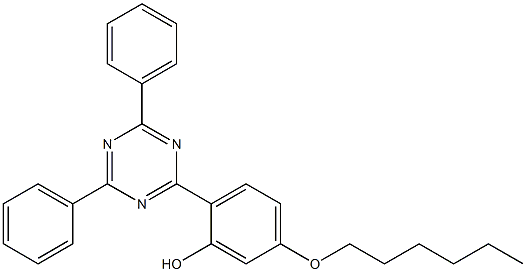 2-(4,6-diphenyl-1,3,5-triazin-2-yl)-5-hexyloxy-phenol 化学構造式